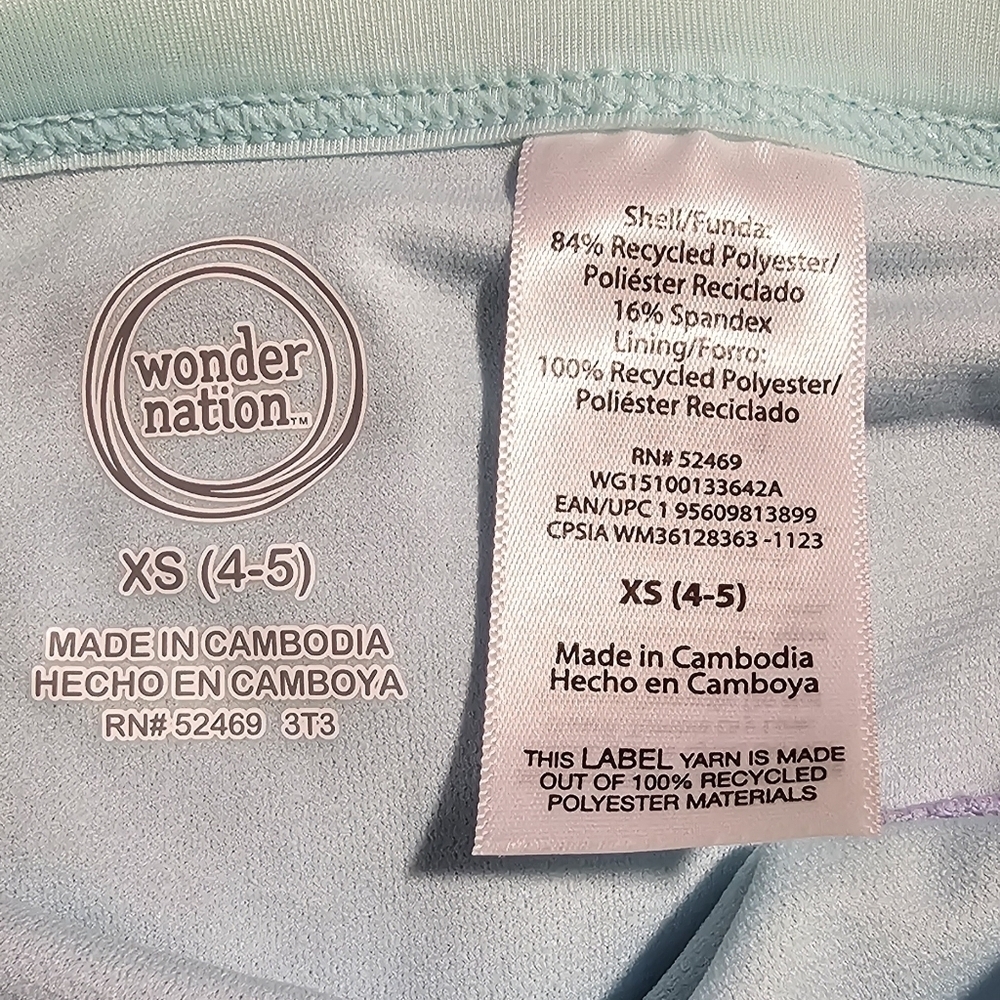 Girl's Wonder Nation Multi-color Tankini 2-Piece Size XS (4-5) Bathing Suit - Picture 4 of 4
